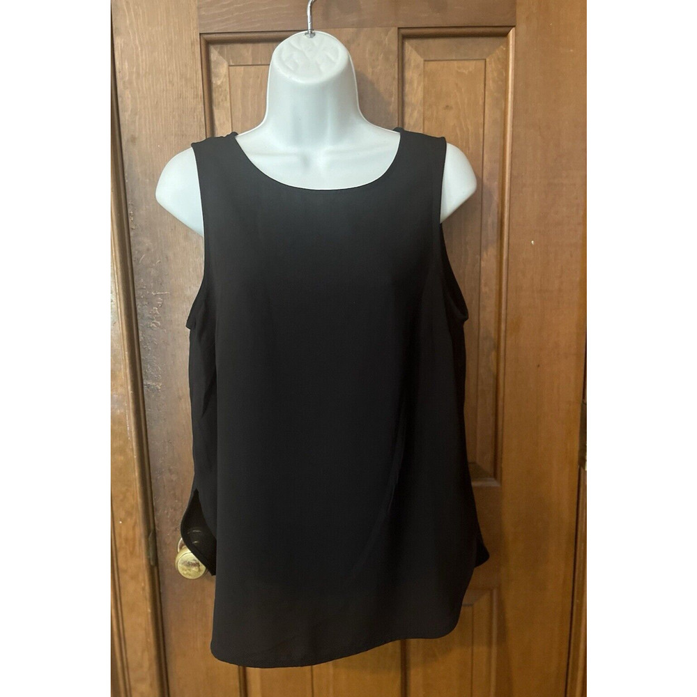 Forever 21 Blouse Women's Size Small Black Sleeveless Zipper Back Opening